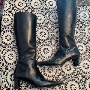 Like New Stuart Weitzman Black Leather Boots Size 6